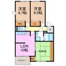 スプリングヒルズⅠ･Ⅱ 3LDKの間取り