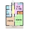 コーポ石川Ⅱ 2DKの間取り
