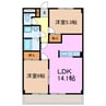 レイクヒルズ 2LDKの間取り