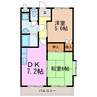 鈴の木ハイツＡ 2DKの間取り