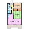 オークス向が丘 2LDKの間取り