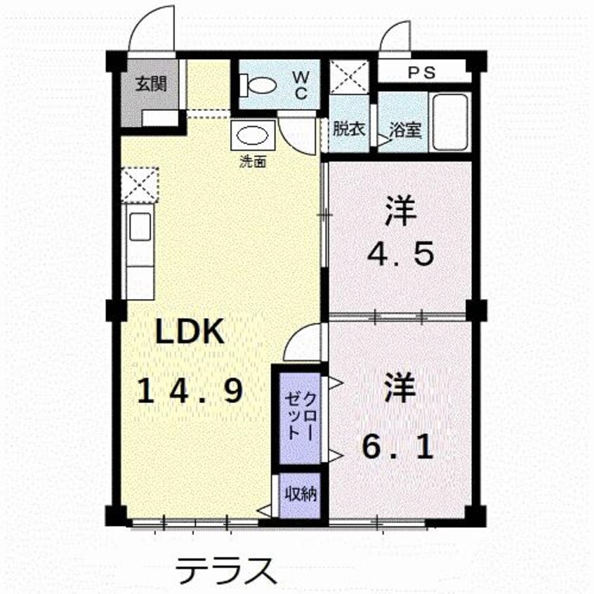 間取図 コーポラスタウン白鳥Ｃ棟・Ｄ棟