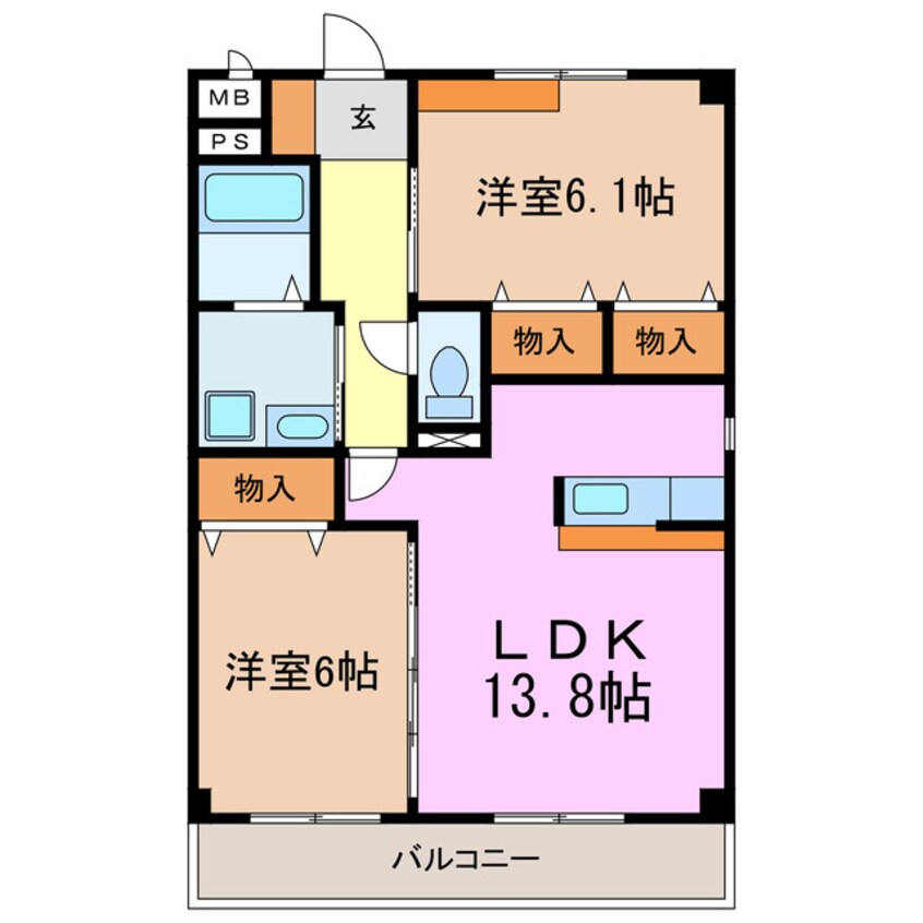 間取図 ボヌール岩崎台　A棟