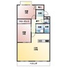 ドミール藤井 2LDKの間取り