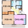 サンライフひまわり 2DKの間取り