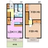 セレニールSAKURA 2LDKの間取り