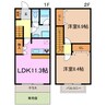 セレニールSAKURA 2LDKの間取り