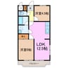梅森坂マンション 2LDKの間取り