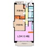 アソシエ三好丘 2LDKの間取り