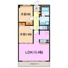 アーバンポイント三好Ⅱ 2LDKの間取り