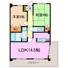 グランメール香久山 2LDKの間取り
