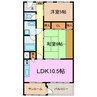 南山アビタシオン 2LDKの間取り