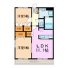 グランディス 2LDKの間取り
