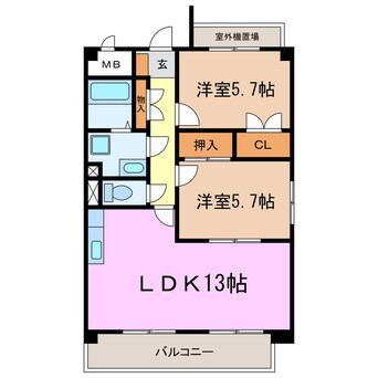 間取図 レージュ藤塚