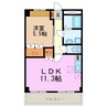 ヒルズ竹の山 1LDKの間取り