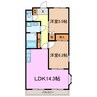 グレイススクエア 2LDKの間取り