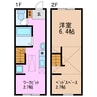 シャルマン A棟 1Kの間取り