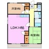 佐久間マンション 2LDKの間取り