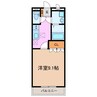 ルミエール大坪 1Kの間取り