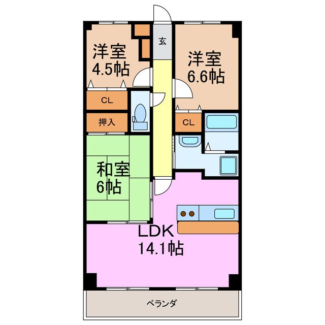 間取り図 グローリアスコート緑区桃山東