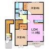 パークヒルズＫ Ａ 2LDKの間取り