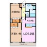 グレイスヒル 2LDKの間取り