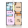 グレイスヒル 2LDKの間取り