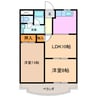 サンシャイン香久山 2LDKの間取り