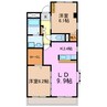 Lesteo岩崎台 2LDKの間取り