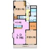 Lesteo岩崎台 2LDKの間取り