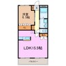 サンシャイン三好 1LDKの間取り