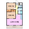 ハースヒルズ赤池Ⅱ 2LDKの間取り