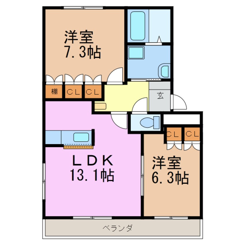 間取図 サンパティーク（大清水）