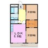 アートヒルズ黒笹 2LDKの間取り
