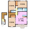 パークヒルズＫ　Ｄ 3LDKの間取り
