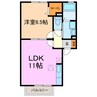ベルエアエクセラン 1LDKの間取り