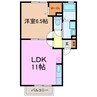 ベルエアエクセラン 1LDKの間取り