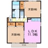 セジュール春木台 2LDKの間取り