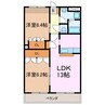 ピュアシャイン竜 2LDKの間取り