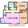 ビオトープ 2LDKの間取り