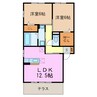 パルケ香久山 2LDKの間取り