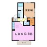 ミリエール竹の山 1LDKの間取り
