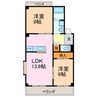 楼蘭篠の風 2LDKの間取り