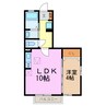 プリズムコート ループ 1LDKの間取り