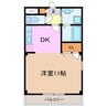 エステート竹の山 1DKの間取り