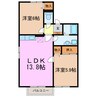 プリシェール赤池 A棟 2LDKの間取り
