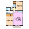 プリシェール赤池 A棟 2LDKの間取り