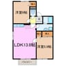 プリシェール赤池 B棟 2LDKの間取り