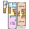 スカイ エアリー 2LDKの間取り