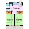 三好グランドハイツ 2DKの間取り